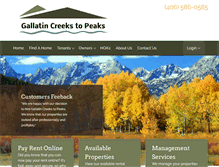 Tablet Screenshot of creekstopeaksrentals.com